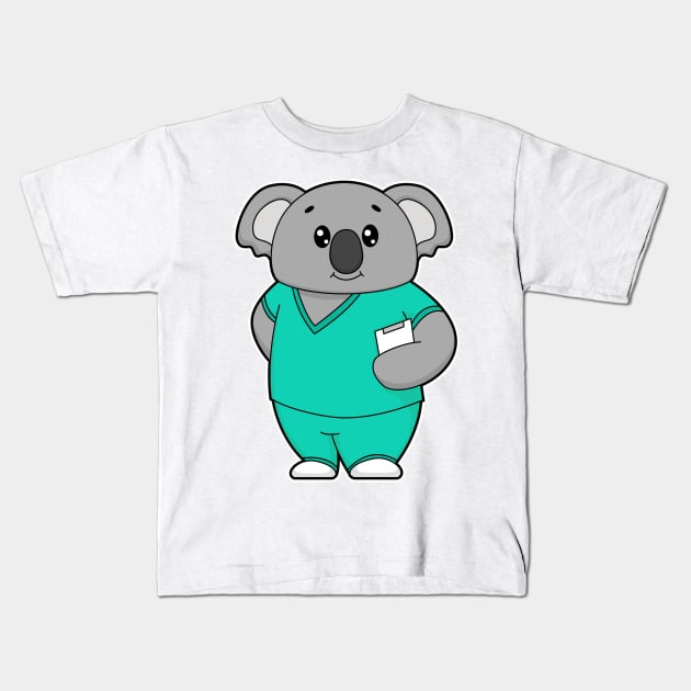 Koala as Nurse with Notepad Kids T-Shirt by Markus Schnabel